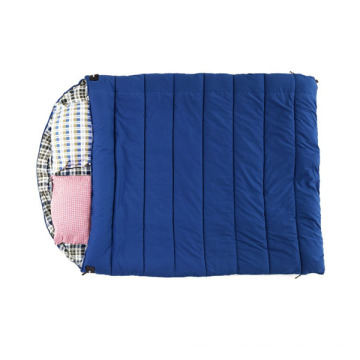 Bleu avec sac de couchage creux en coton oreiller